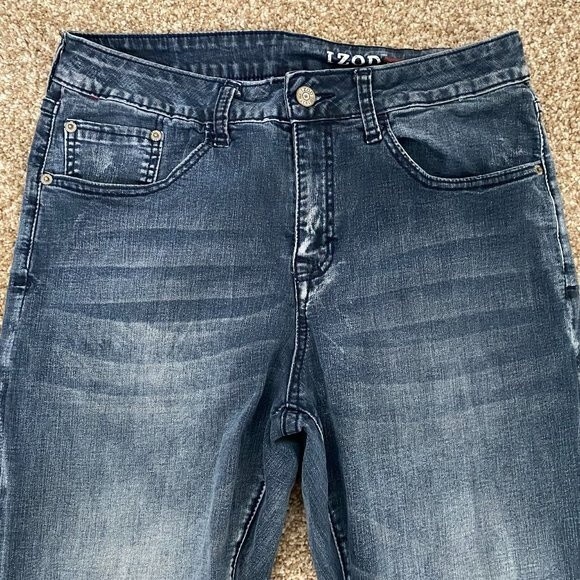 Izod Med Wash Distressed Relaxed Fit Comfort Stretch Mens Jeans Size 30/30 - Picture 2 of 6